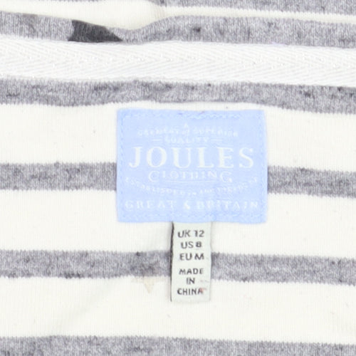 Joules Womens White Striped Star Long Sleeve Cotton T-Shirt Size 12