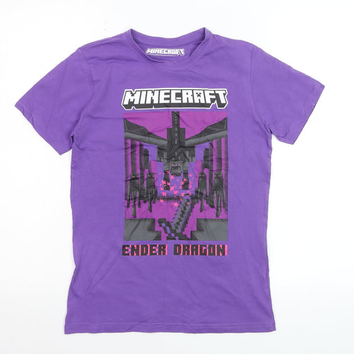 Minecraft Boys Purple Ender Dragon Graphic T-Shirt 10-11 Years