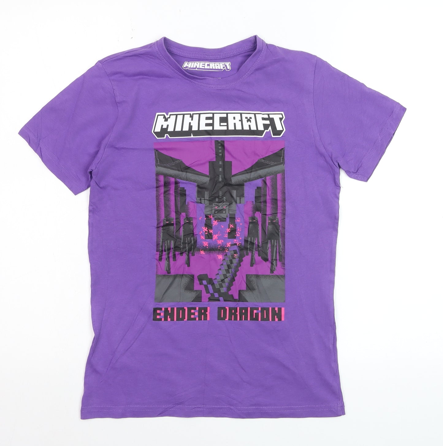 Minecraft Boys Purple Ender Dragon Graphic T-Shirt 10-11 Years