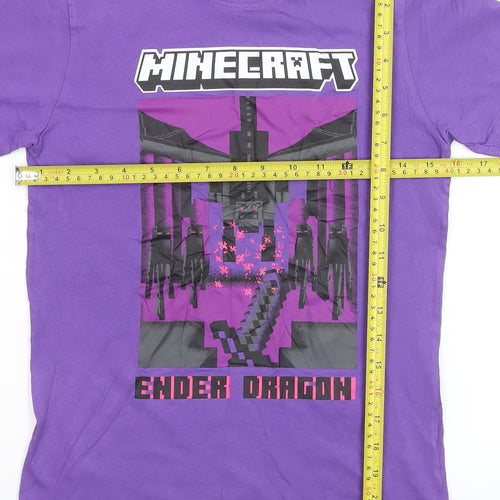 Minecraft Boys Purple Ender Dragon Graphic T-Shirt 10-11 Years