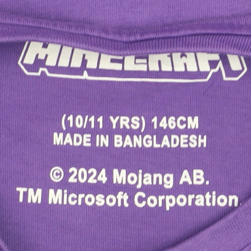 Minecraft Boys Purple Ender Dragon Graphic T-Shirt 10-11 Years