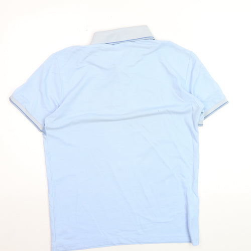 883 Police Men's Sky Blue Striped Polo Shirt Size S Regular Fit
