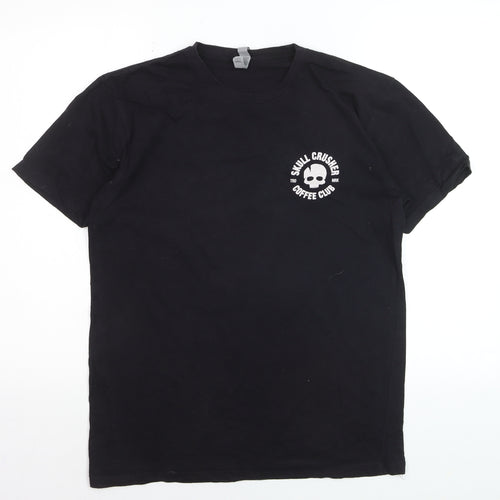 Next Level Men’s Black Skull Crusher Coffee Club Graphic T-Shirt M