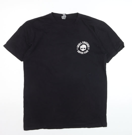 Next Level Men’s Black Skull Crusher Coffee Club Graphic T-Shirt M
