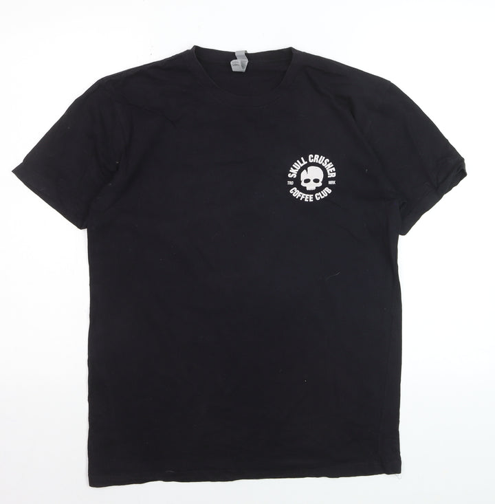 Next Level Men’s Black Skull Crusher Coffee Club Graphic T-Shirt M