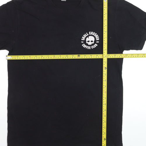 Next Level Men’s Black Skull Crusher Coffee Club Graphic T-Shirt M