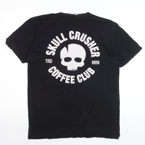 Next Level Men’s Black Skull Crusher Coffee Club Graphic T-Shirt M