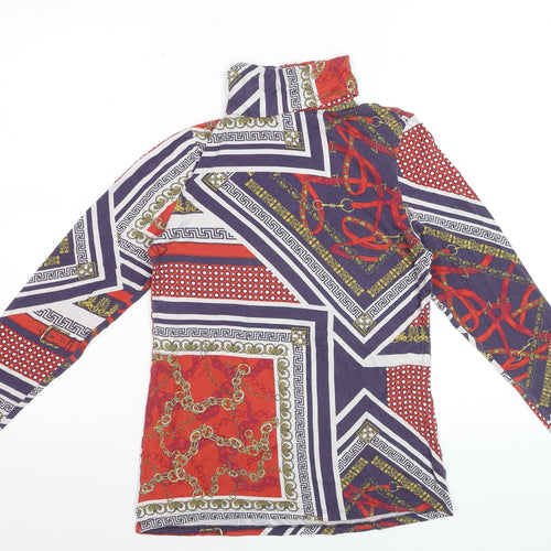 River Island Womens Multicoloured Size 12 Long Sleeve High Neck Top