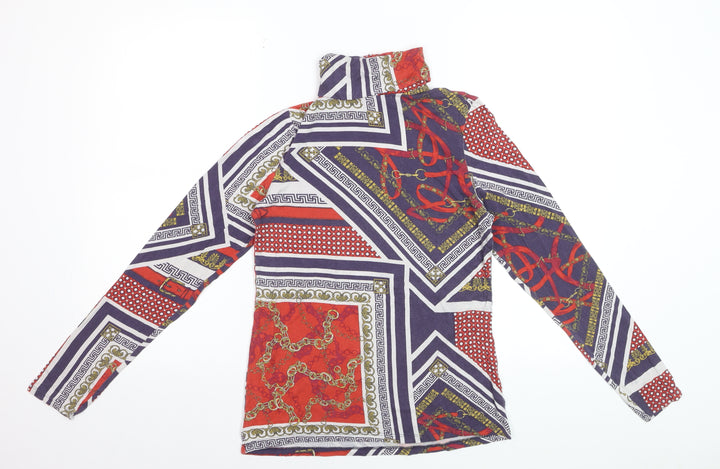 River Island Womens Multicoloured Size 12 Long Sleeve High Neck Top
