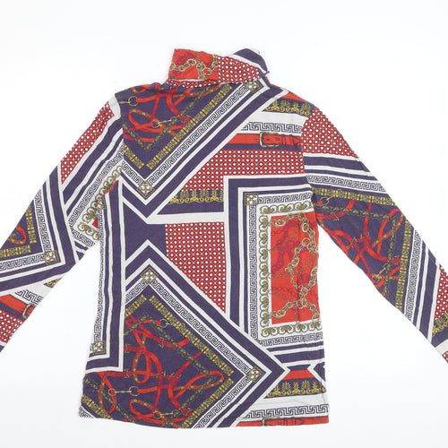 River Island Womens Multicoloured Size 12 Long Sleeve High Neck Top