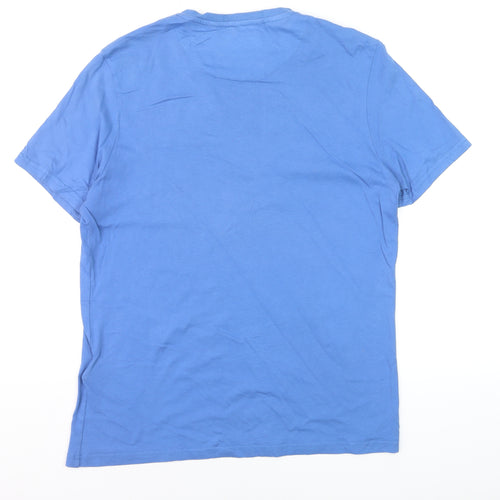Lyle & Scott Men's Blue Organic Cotton Crew Neck T-Shirt Size L