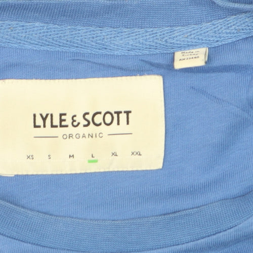 Lyle & Scott Men's Blue Organic Cotton Crew Neck T-Shirt Size L