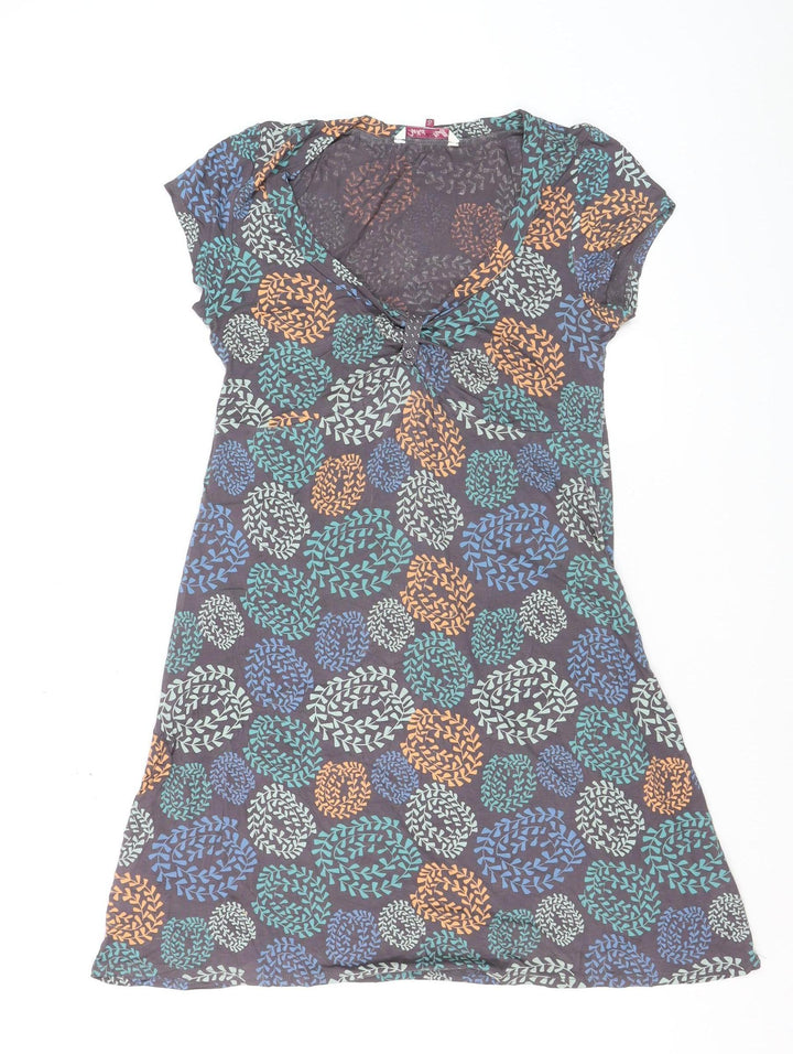 White Stuff Women's Multicoloured Floral A-Line Dress Size 10