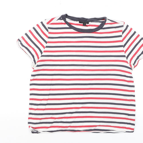 Topshop Womens Multicoloured Striped Ringer T-Shirt Size 12
