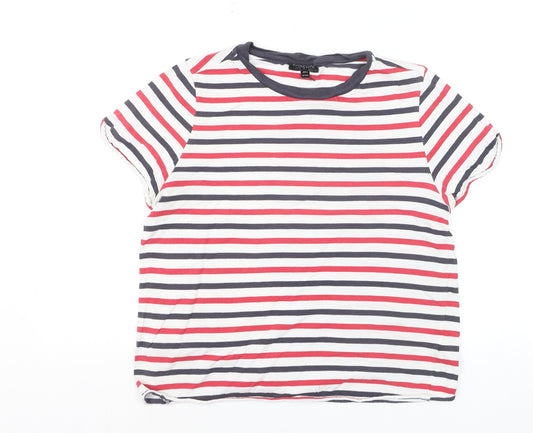 Topshop Womens Multicoloured Striped Ringer T-Shirt Size 12