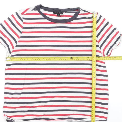 Topshop Womens Multicoloured Striped Ringer T-Shirt Size 12
