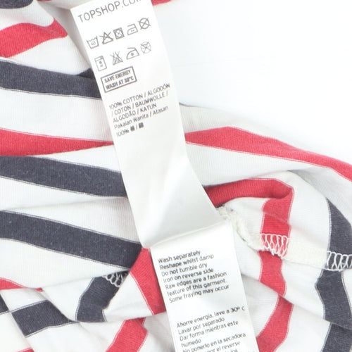 Topshop Womens Multicoloured Striped Ringer T-Shirt Size 12