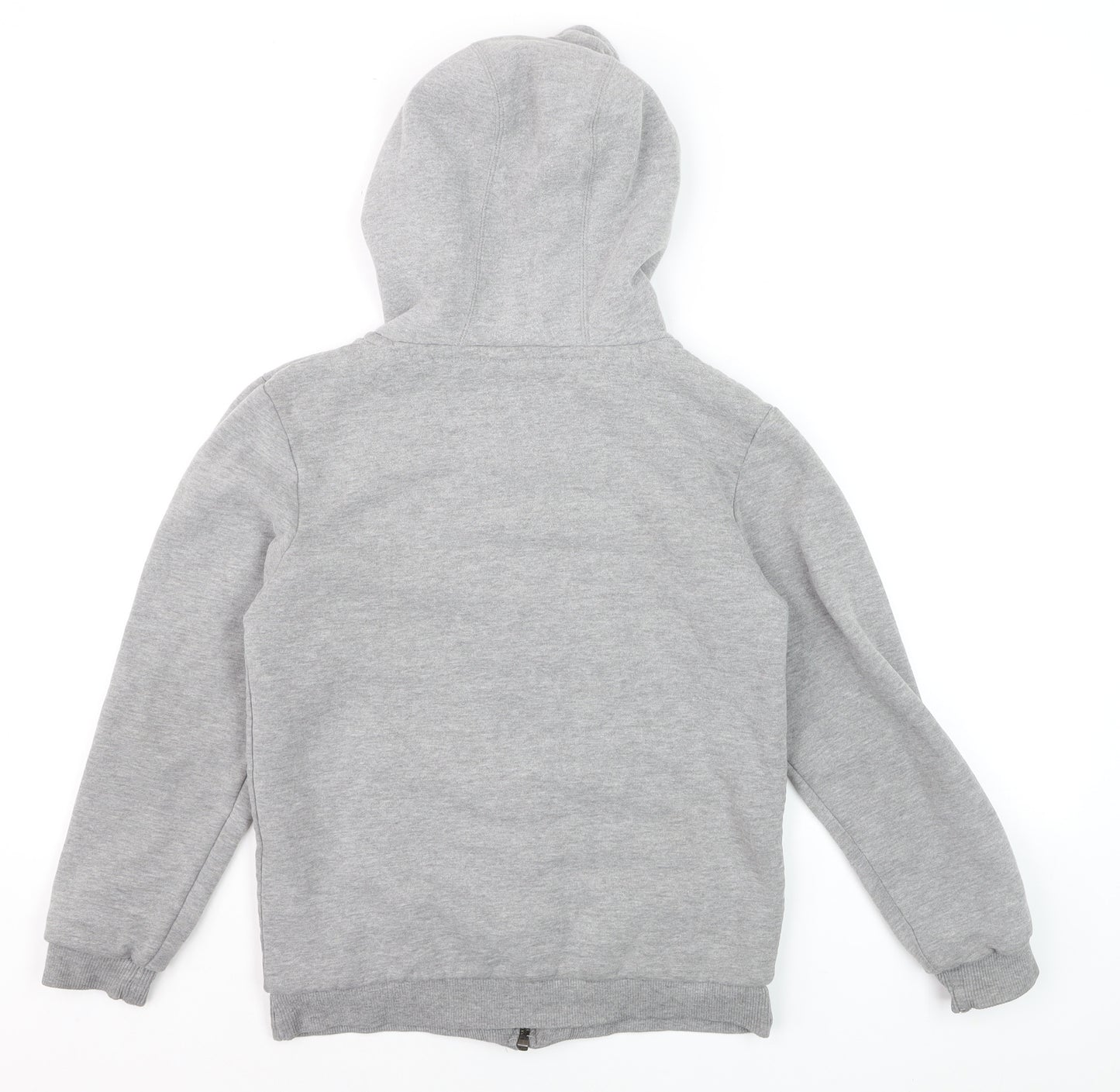 Saltrock Boys Grey Full Zip Hoodie 7-8 Years Cotton Blend Sherpa Lined