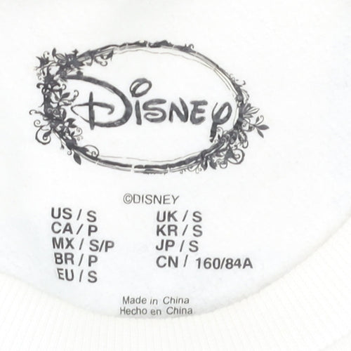 Disney Girls White Mickey Mouse Sweatshirt - Small Long Sleeve Graphic Pullover