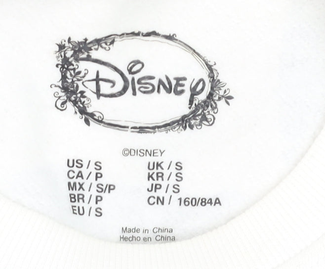 Disney Girls White Mickey Mouse Sweatshirt - Small Long Sleeve Graphic Pullover