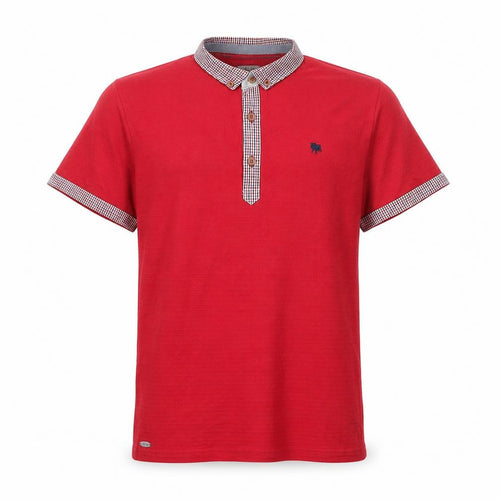 J Jeans Teens Red Cotton Collared Short Sleeve Polo Shirt 12-13