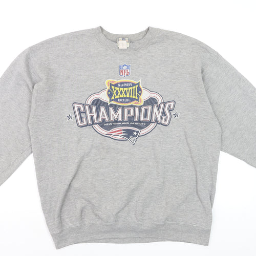 Lee Heavyweight Men's Grey L Super Bowl XXXVIII Champions Sweatshirt