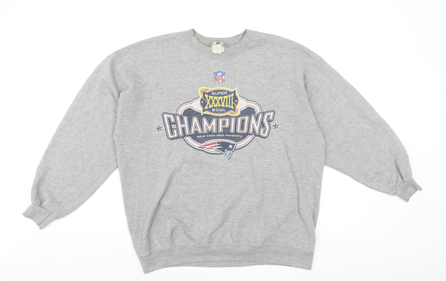 Lee Heavyweight Men's Grey L Super Bowl XXXVIII Champions Sweatshirt