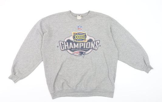 Lee Heavyweight Men's Grey L Super Bowl XXXVIII Champions Sweatshirt