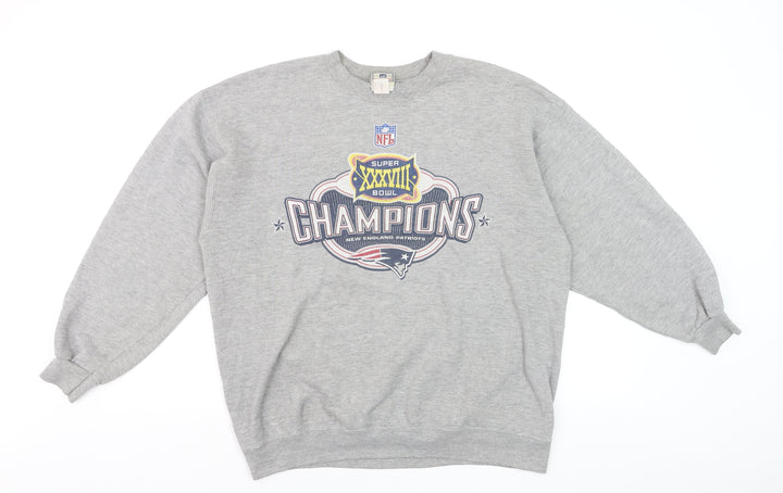 Lee Heavyweight Men's Grey L Super Bowl XXXVIII Champions Sweatshirt