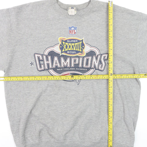 Lee Heavyweight Men's Grey L Super Bowl XXXVIII Champions Sweatshirt