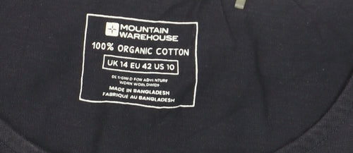 Mountain Warehouse Women’s Blue Cotton Crew Neck T-Shirt Size 14