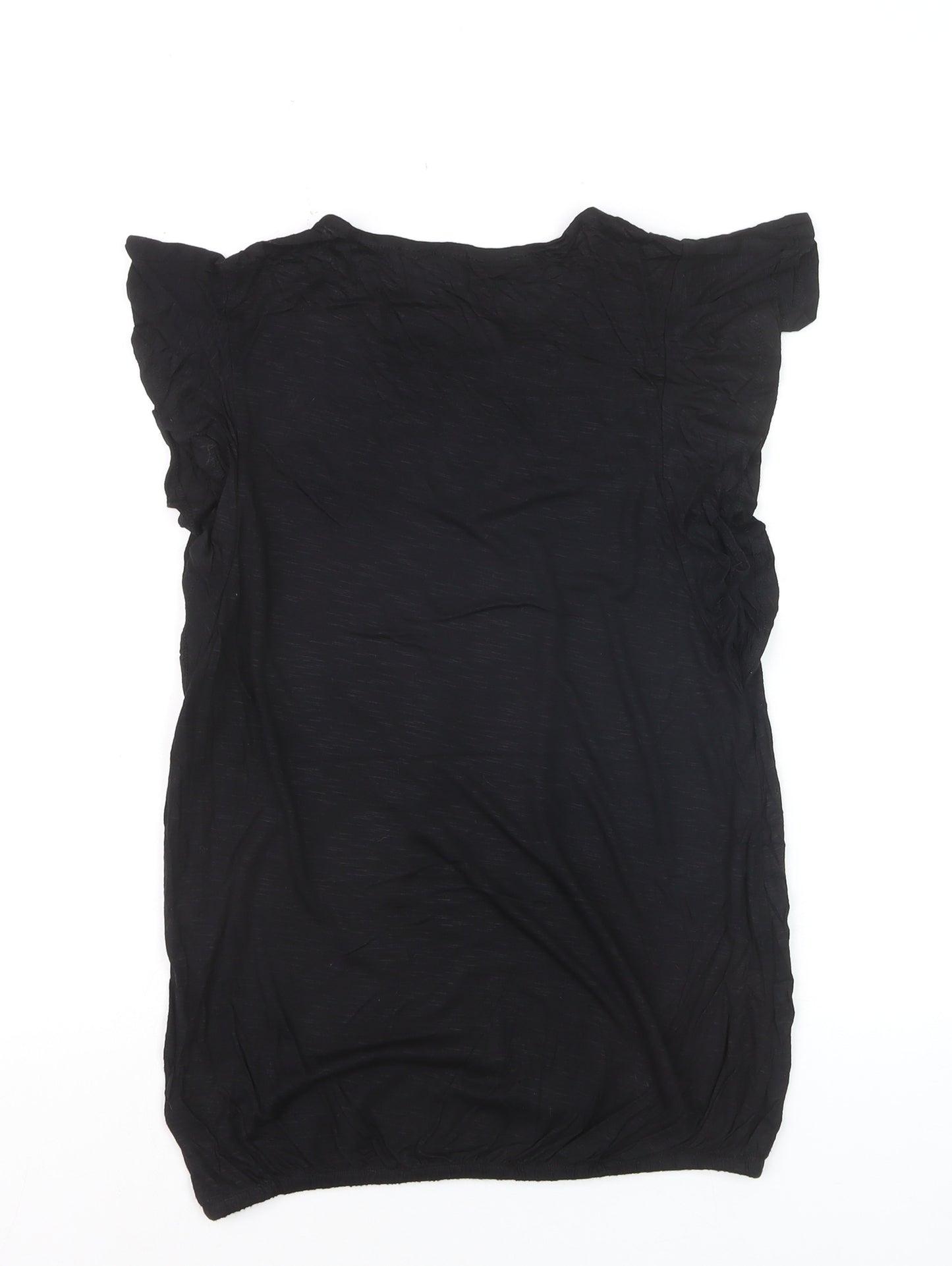 Dorothy Perkins Women's Black Lace Panel Tunic Blouse Size 10