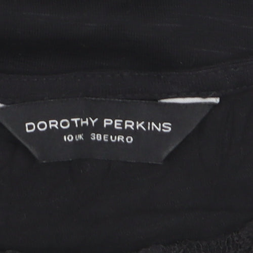 Dorothy Perkins Women's Black Lace Panel Tunic Blouse Size 10