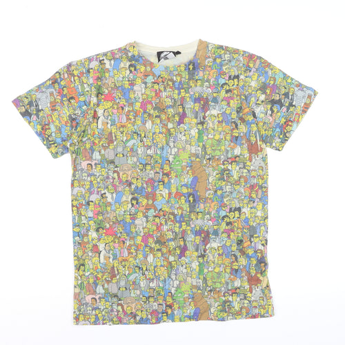 The Simpsons Men's Multicoloured XS Graphic Crew Neck T-Shirt