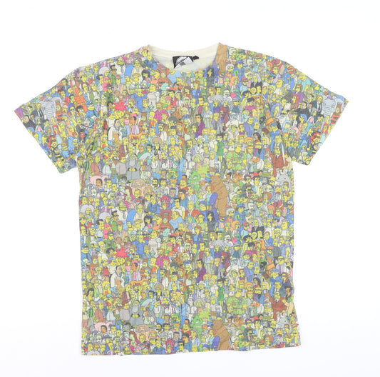 The Simpsons Men's Multicoloured XS Graphic Crew Neck T-Shirt