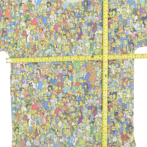 The Simpsons Men's Multicoloured XS Graphic Crew Neck T-Shirt