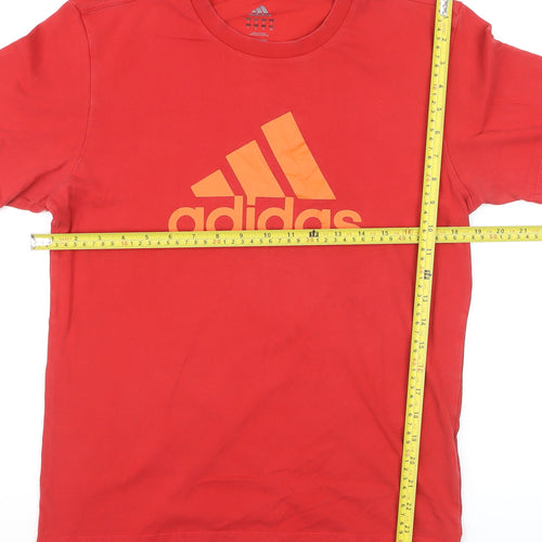 Adidas Men's Red Performance Essentials Logo T-Shirt Size S