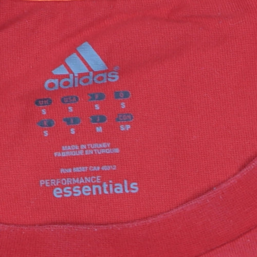 Adidas Men's Red Performance Essentials Logo T-Shirt Size S