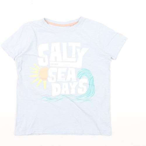FatFace Girls Blue Graphic 'Salty Sea Days' T-Shirt 11-12 Years