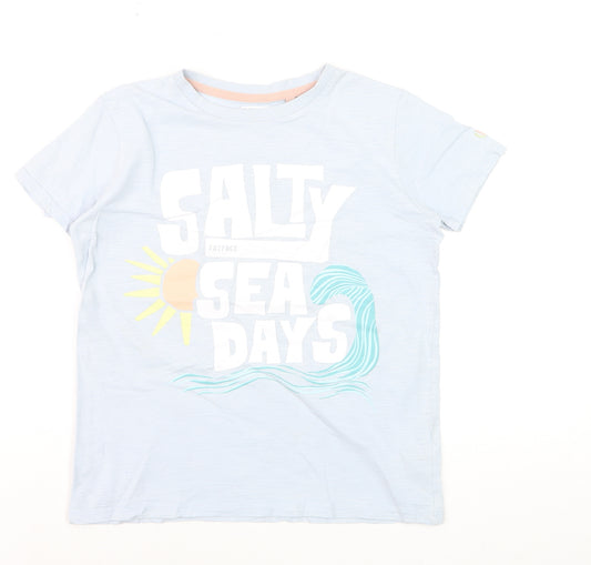 FatFace Girls Blue Graphic 'Salty Sea Days' T-Shirt 11-12 Years