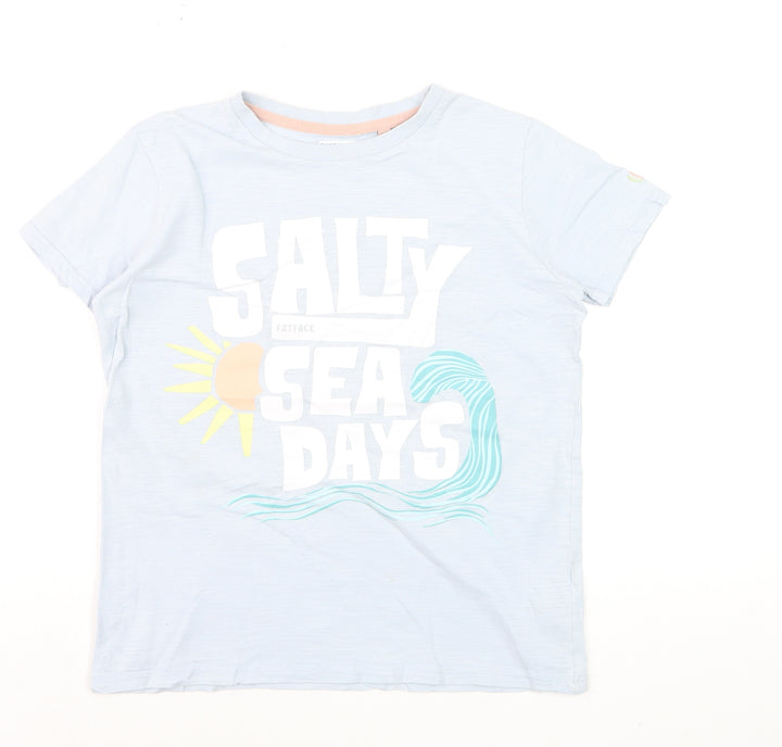 FatFace Girls Blue Graphic 'Salty Sea Days' T-Shirt 11-12 Years