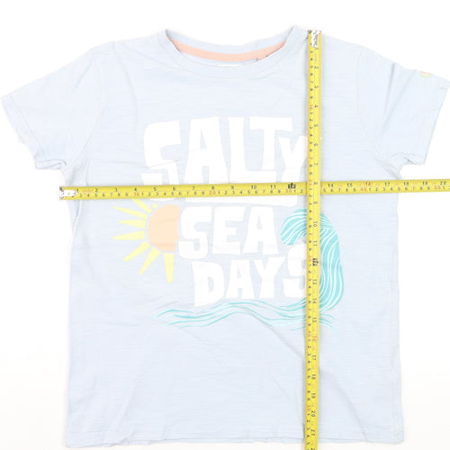 FatFace Girls Blue Graphic 'Salty Sea Days' T-Shirt 11-12 Years