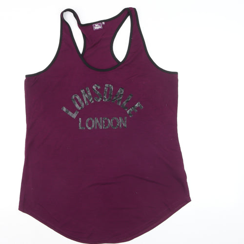 Lonsdale Womens Purple Racerback Tank Top Size 18 Gym Activewear