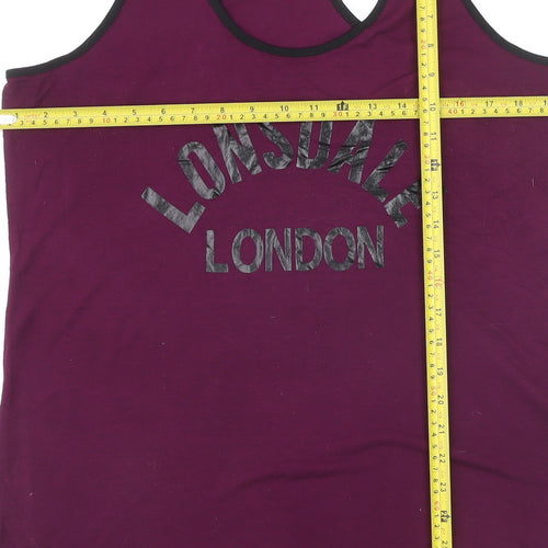 Lonsdale Womens Purple Racerback Tank Top Size 18 Gym Activewear