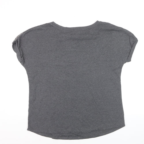 Marks and Spencer Women’s Grey Metallic Print T-Shirt Size 14