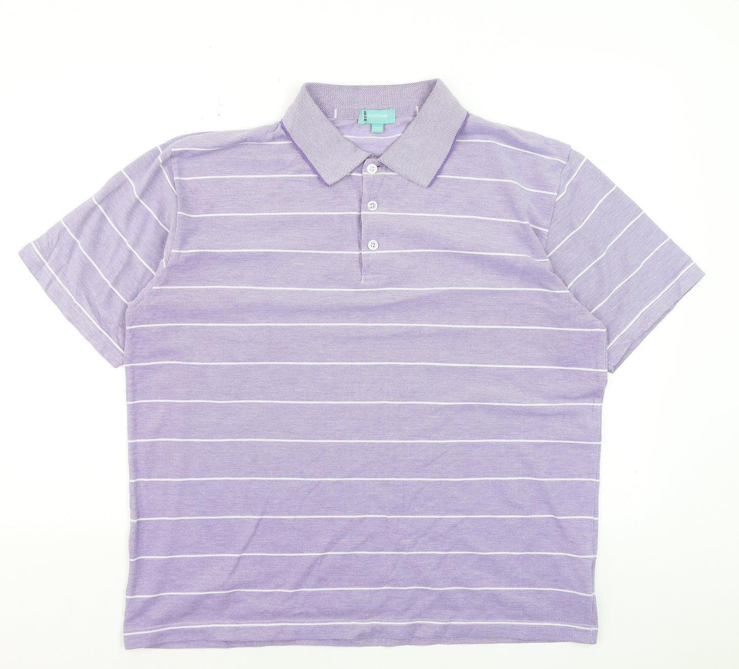 Southbay Men’s Purple Striped Polo Shirt Size L 44/46 Cotton Blend