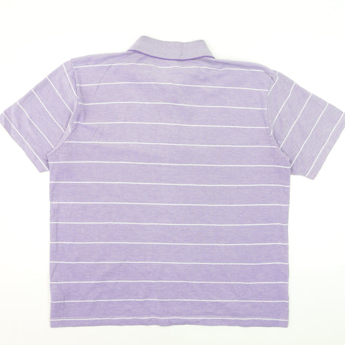 Southbay Men’s Purple Striped Polo Shirt Size L 44/46 Cotton Blend