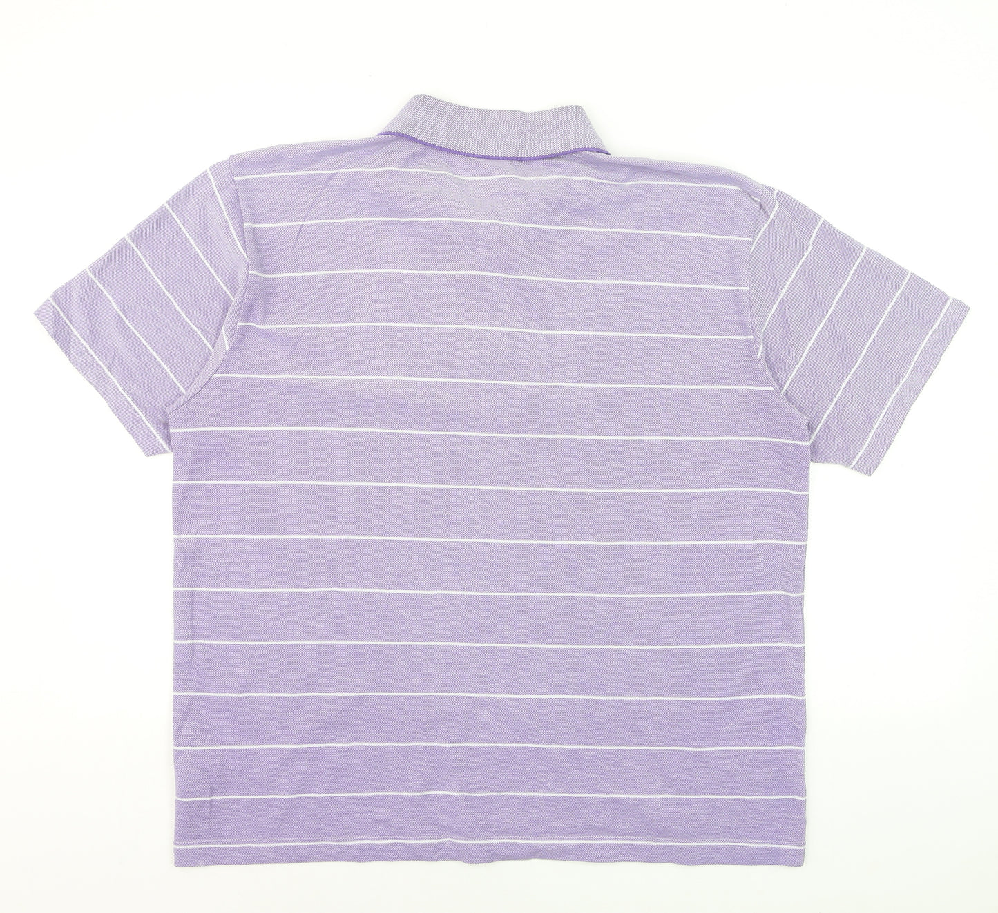 Southbay Men’s Purple Striped Polo Shirt Size L 44/46 Cotton Blend