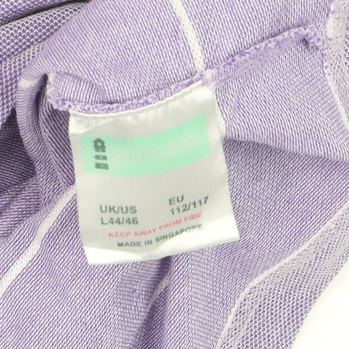 Southbay Men’s Purple Striped Polo Shirt Size L 44/46 Cotton Blend