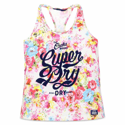 Superdry Women's Multicoloured Floral Racerback Tank Top Size S